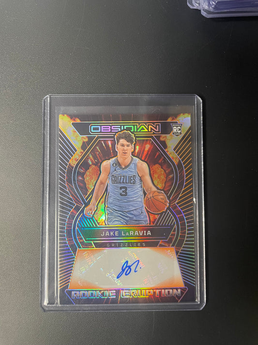 Panini Obsidian Jake laravia Auto Rookie Eruption /50