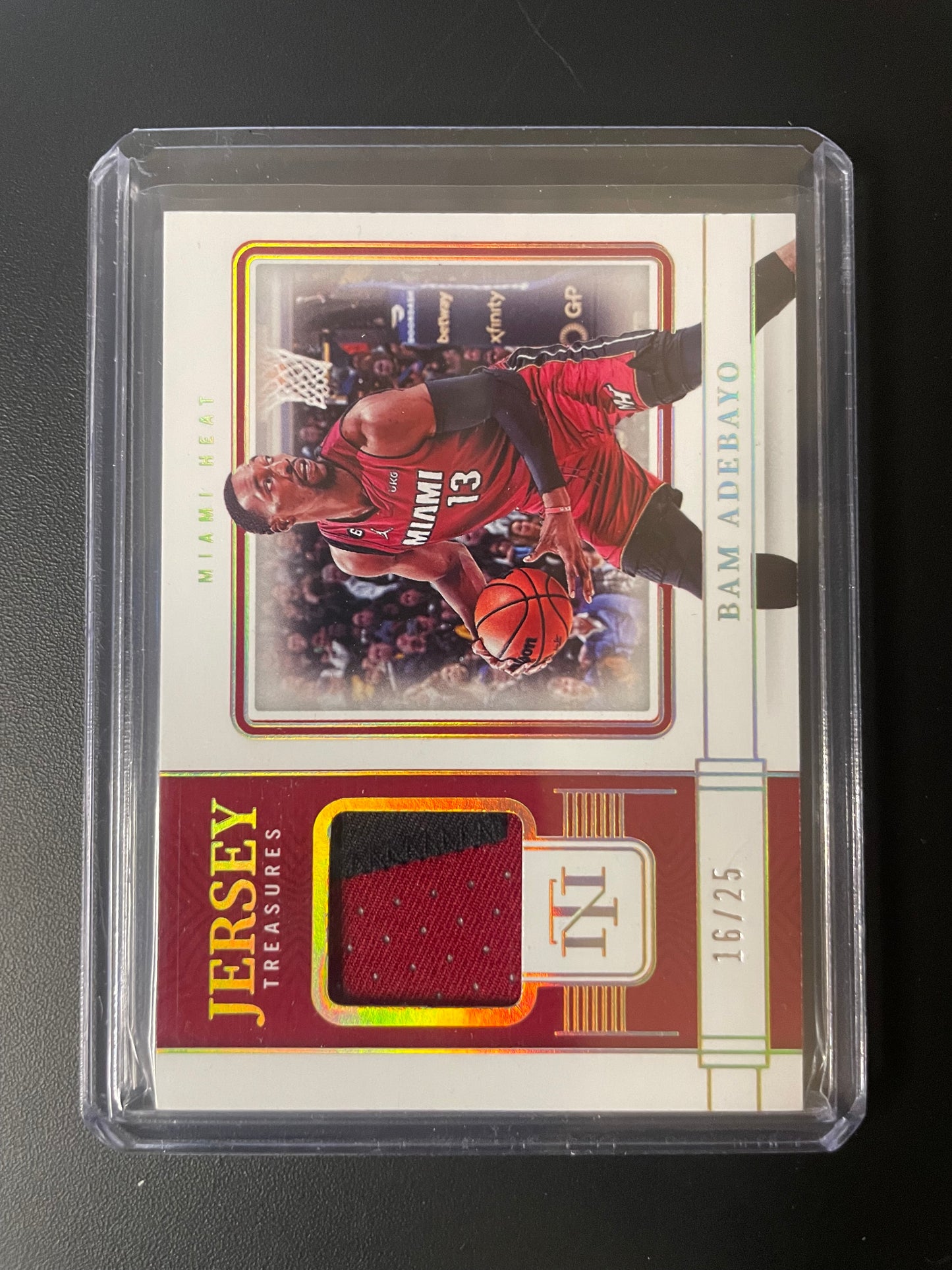 2022/23 Panini National Treasures #8 Bam Adebayo Miami Heat Jersey Treasure 16/25