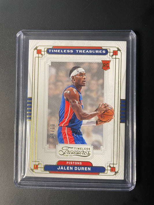 2022/23 Panini Chronicles #347 Jalen Duren Detroit Pistons Timeless Treasures 04/10 RC