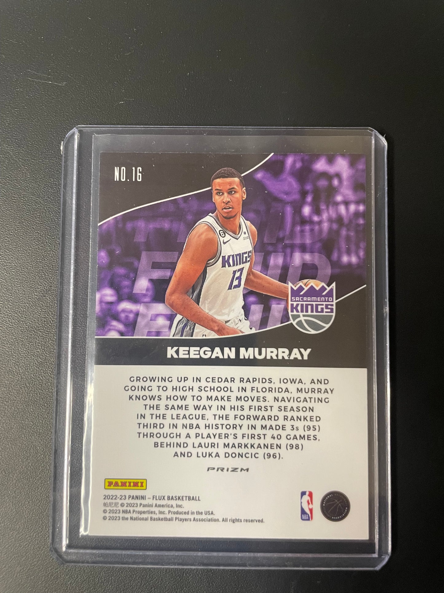 2022/23 Panini Flux #16 Keegan Murray Sacramento Kings Fluid