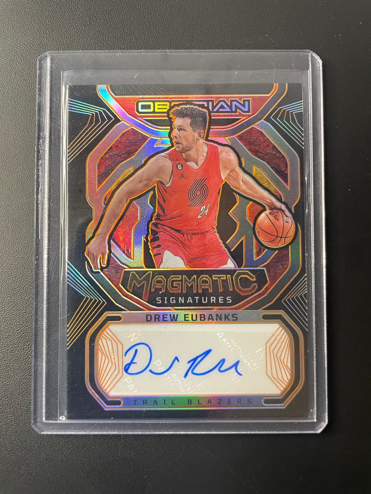 2022/23 Panini Obsidian #44 Drew Eubanks Portland Trail Blazers Orange Electric Etch  Magmatic Signatures 50/50