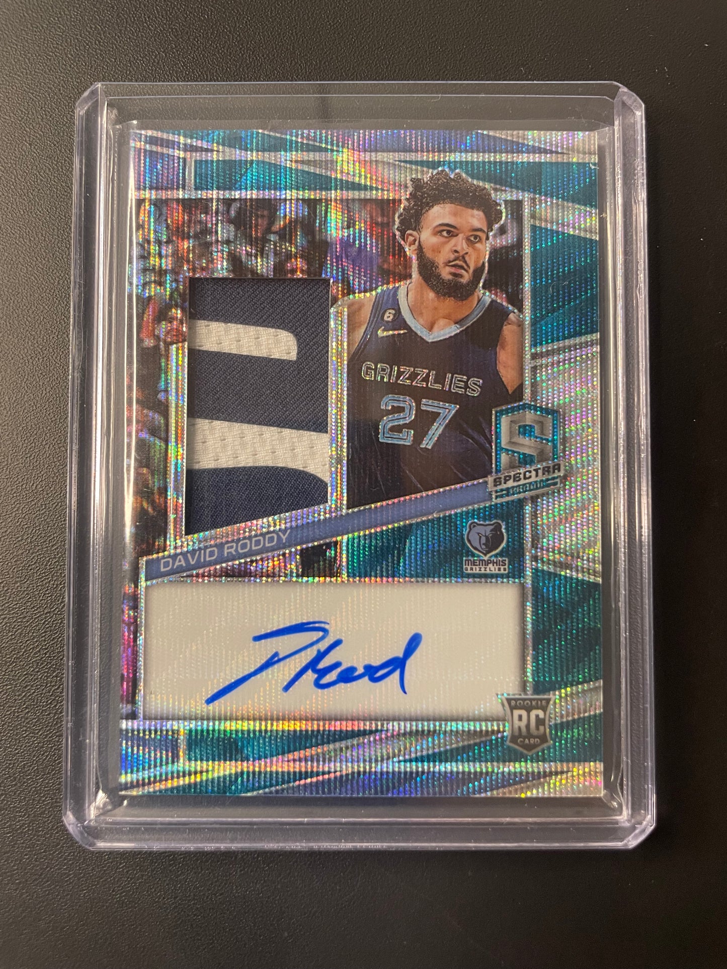 2022/23 Panini Spectra #220 David Roddy Memphis Grizzles Blue Wave FOTL 17/30