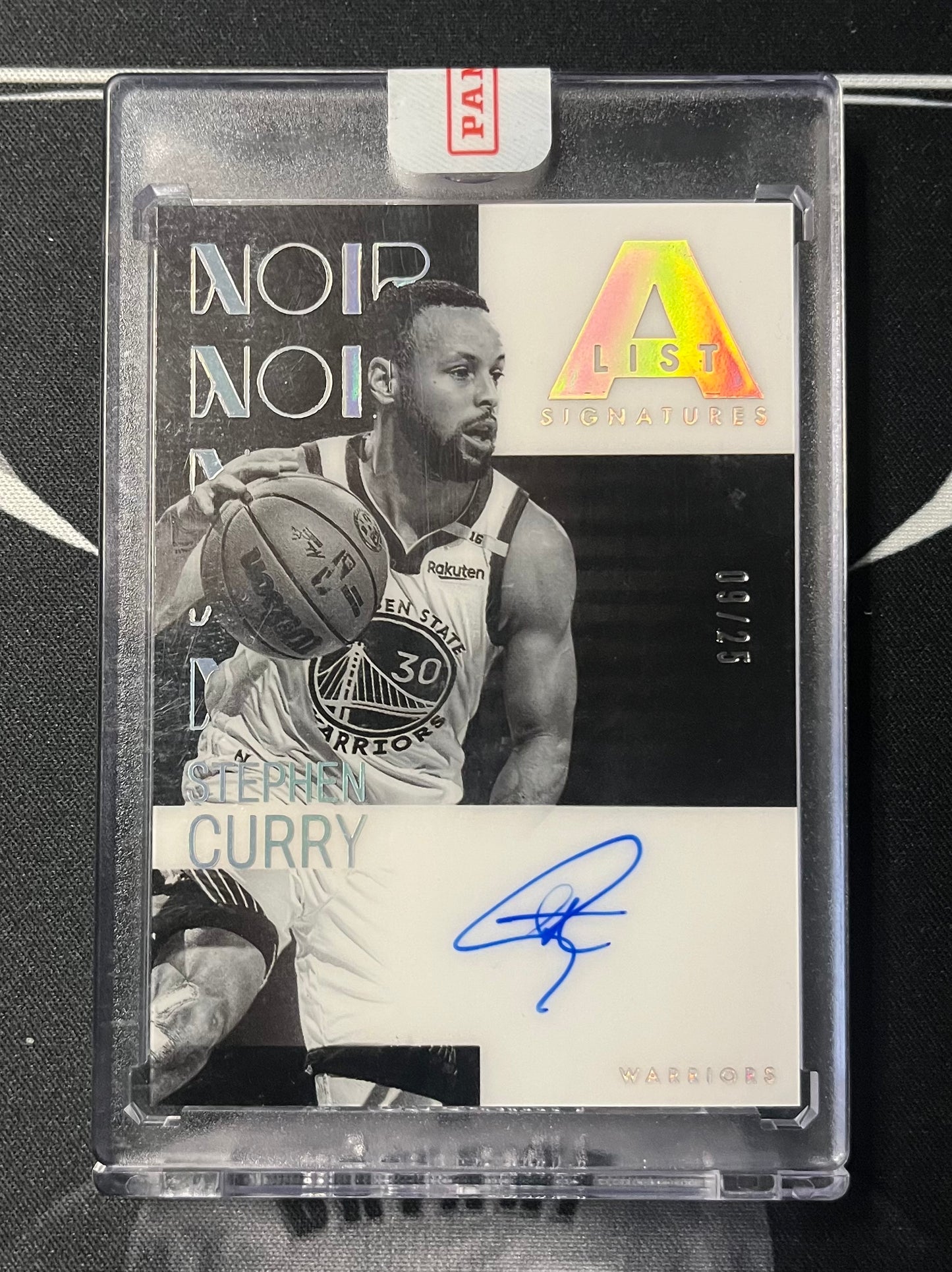 2024-25 Panini Noir A List Signatures Stephen Curry Auto 09/25