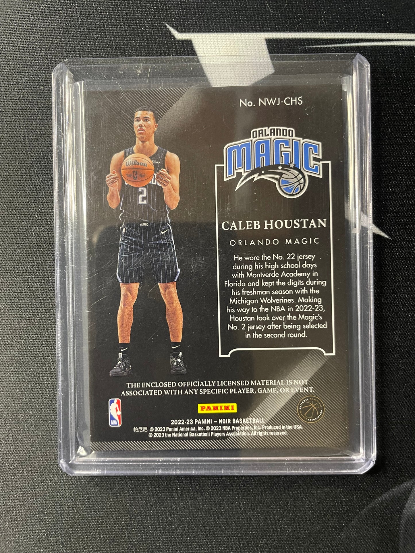 2022/23 Panini Noir #25 Caleb Houston Orlando Magic New Wave Jersey