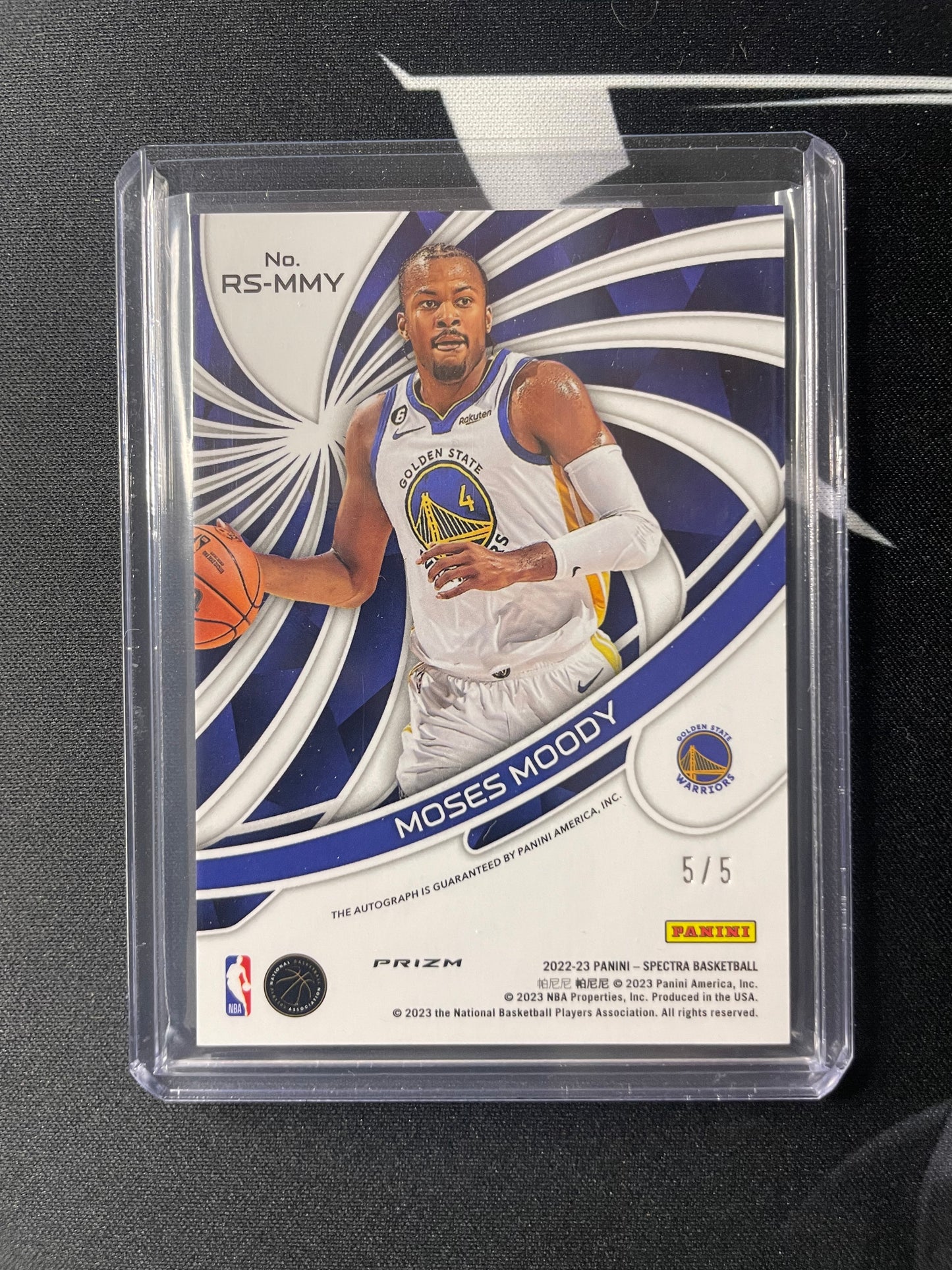 2022/23 Panini Spectra #20 Moses Moody Golden State Warriors Meta Radiant 5/5