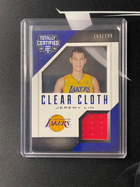 2014/15 Panini Totally Certified #69 Jeremy Lin Los Angeles Lakers Clear Cloth 184/199