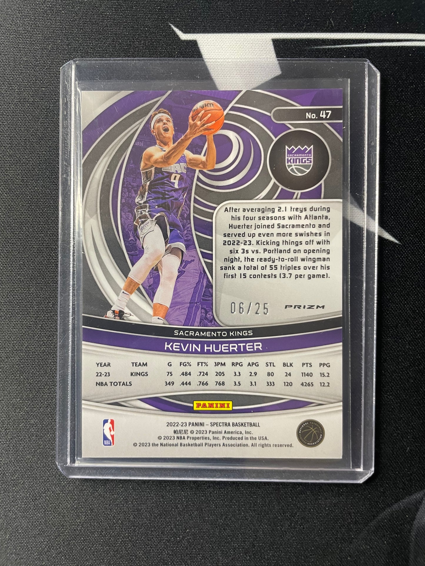 2022/23 Panini Spectra #47 Kevin Huerter Sacramento Kings Meta 06/25