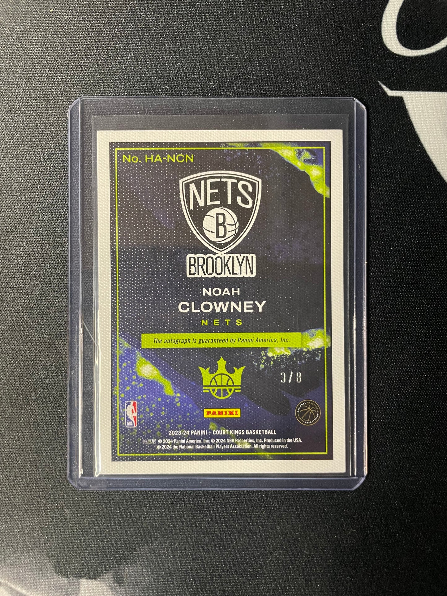 2023/24 Panini Court Kings Noah Clowney Brooklyn Nets Heir Apparent Pink 03/08