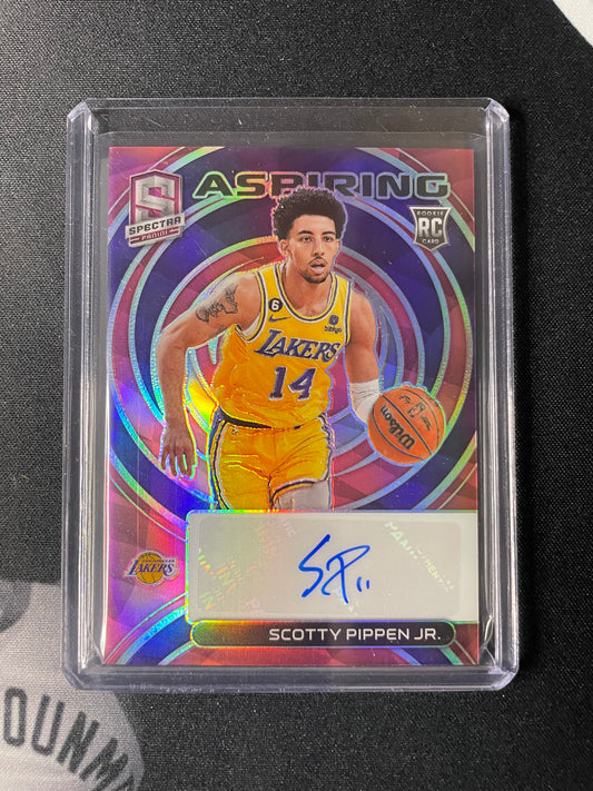 2022/23 Panini Spectra #42 Scotty Pippen Jr. Los Angeles Lakers Aspiring Auto Pink 11/25