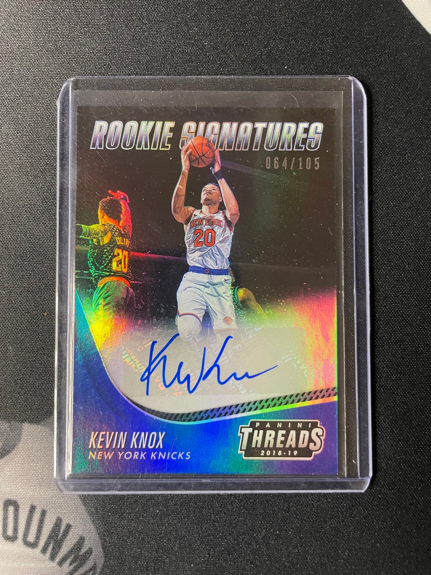 2018/19 Panini Threads #9 Kevin Knox New York Knicks Rookie Signatures 064/105