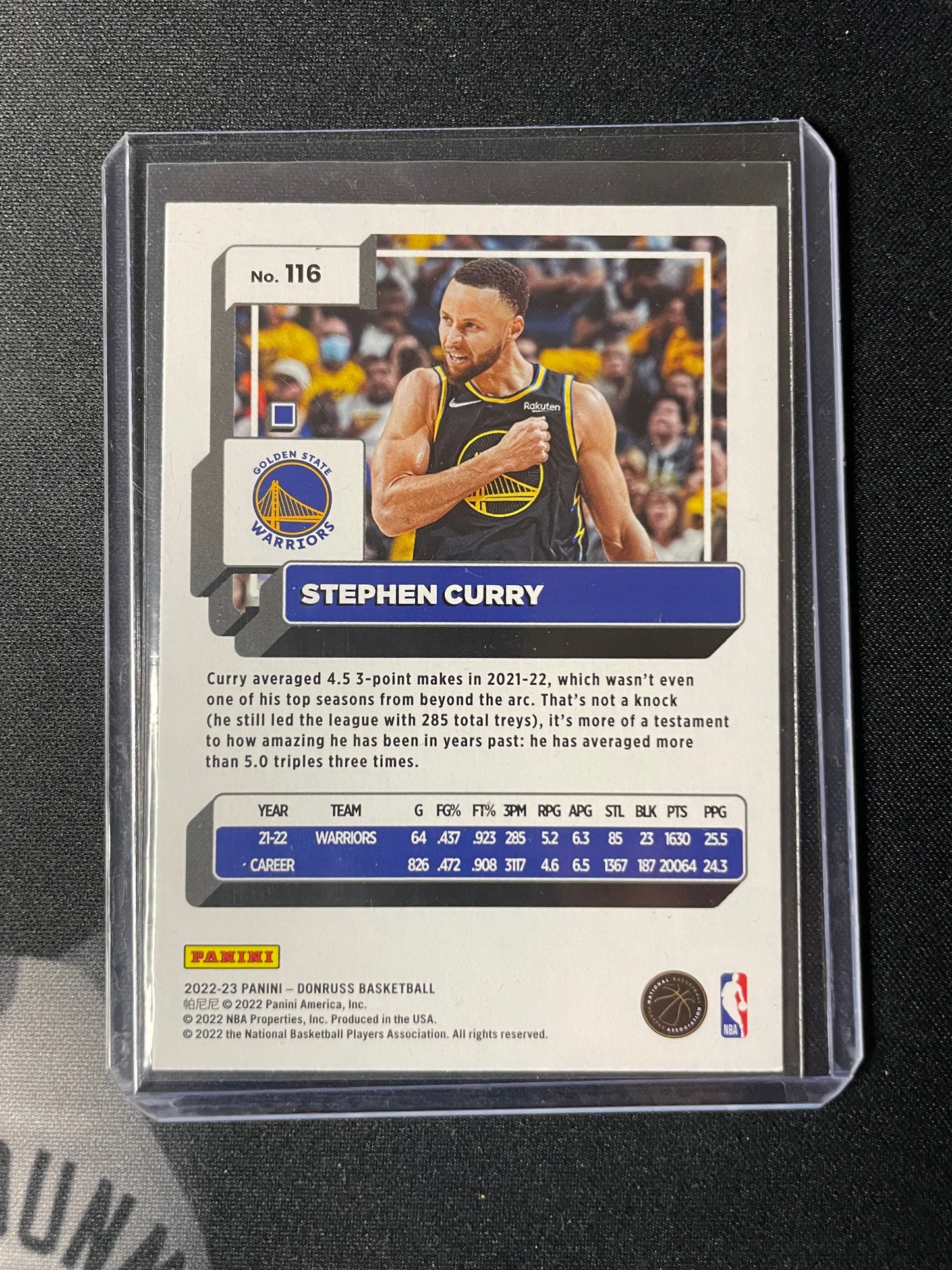 2022/23 Panini Donruss #116 Stephen Curry Green Laser Halo