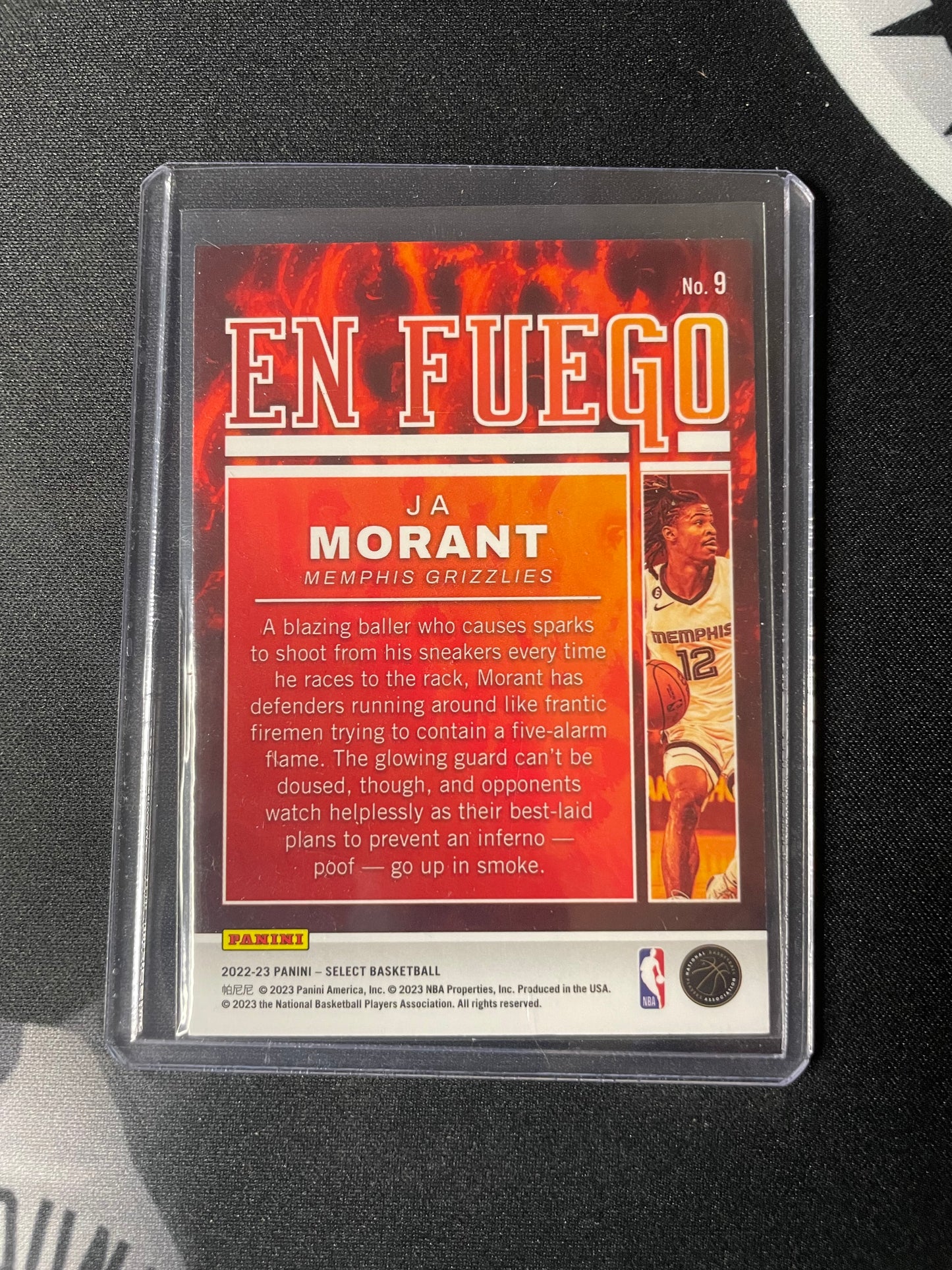 2022/23 Panini Select #9 Ja Morant Memphis Grizzlies En Fuego