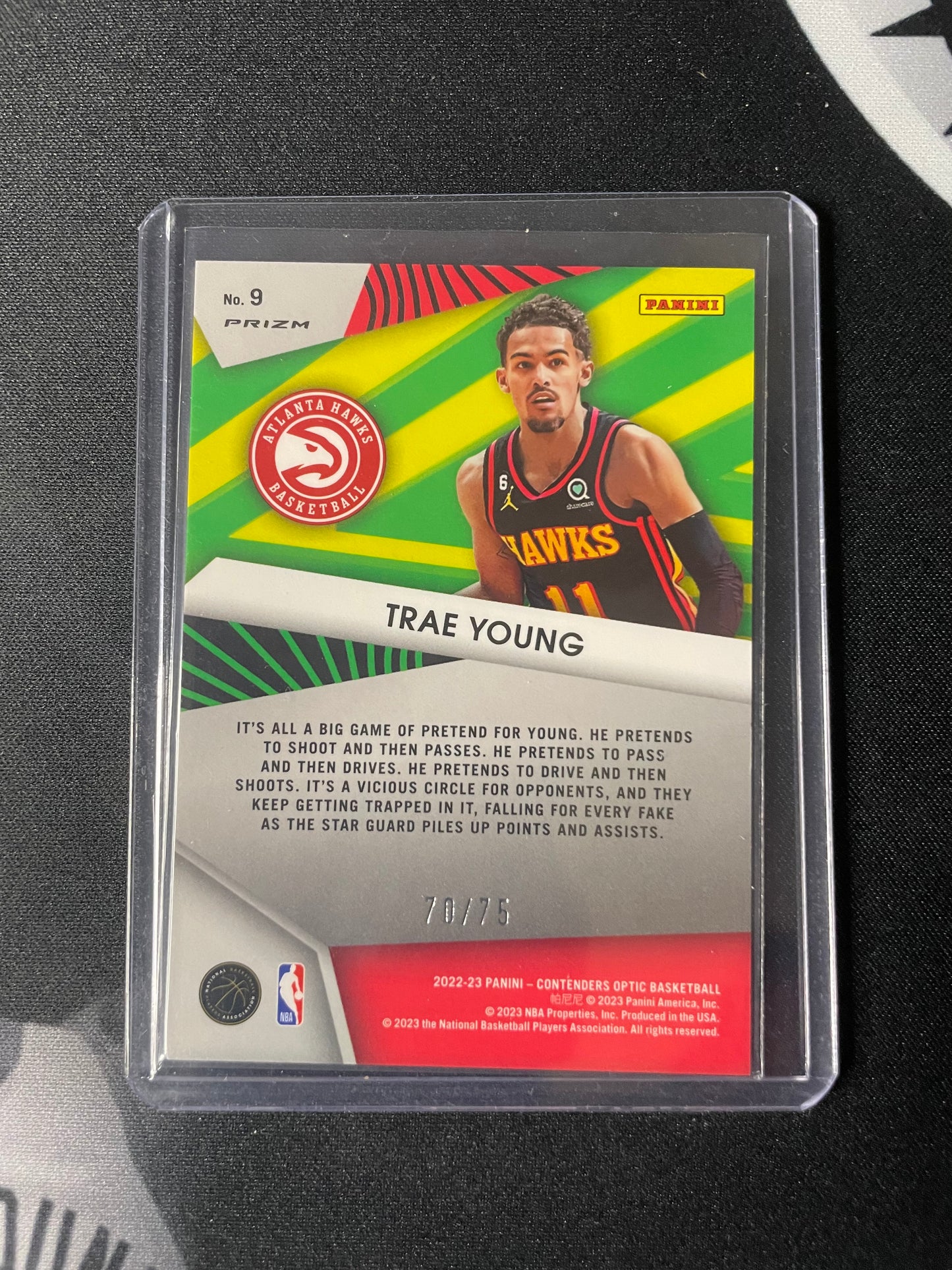 2022/23 Panini Contenders Optic #9 Trae Young Optic Illusion 70/75