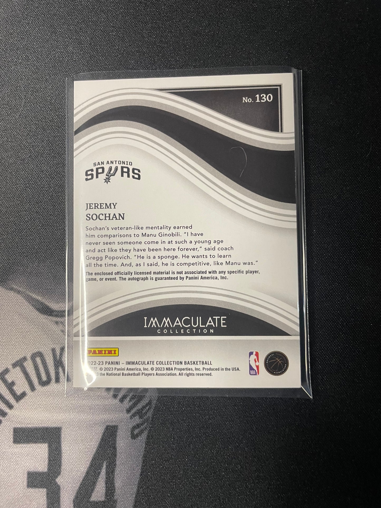 Jeremy Sochan 2022-23 Panini Immaculate Spurs PATCH Auto RPA RC /10 SSP
