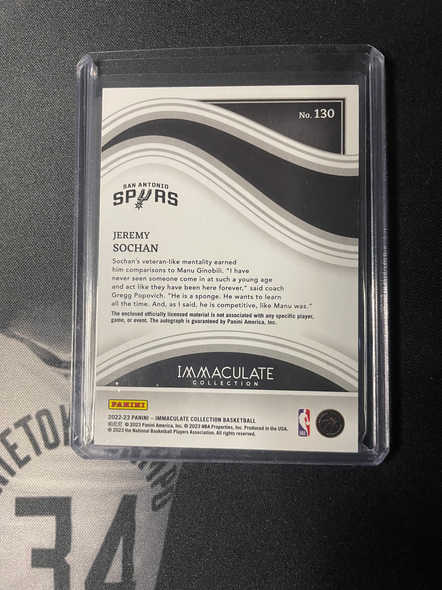Jeremy Sochan 2022-23 Panini Immaculate Spurs PATCH Auto RPA RC /10 SSP
