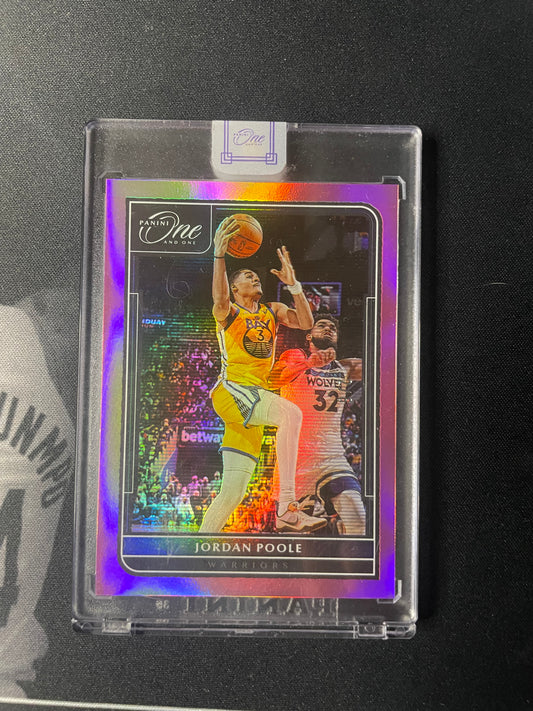2021/22 Panini One and One #91 Jordan Poole Golden State Warriors Fotl Pink 2/6