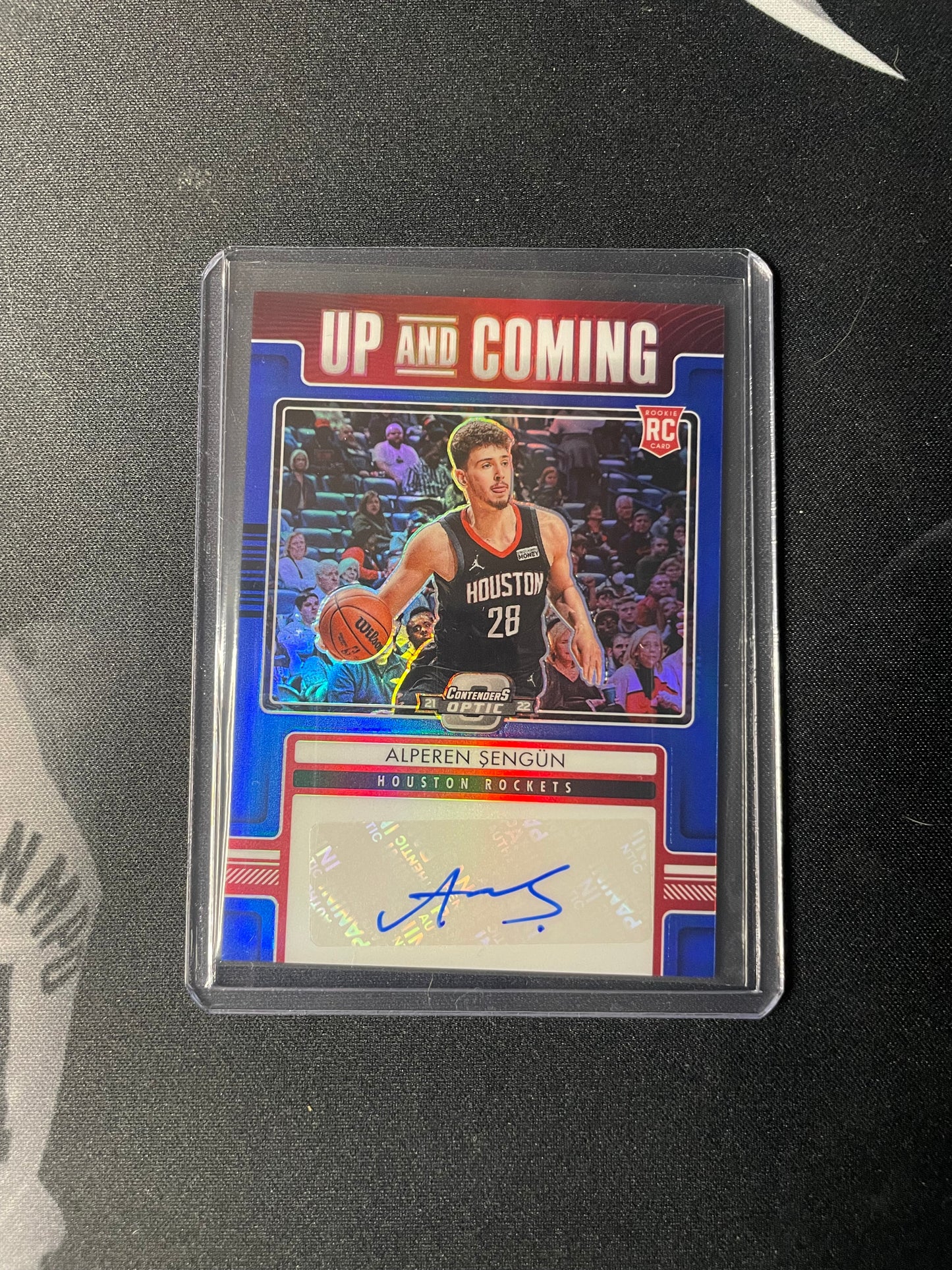 2021-22 Panini Contenders Optic Alperen Sengun Up and Coming Blue Auto 68/75 RC