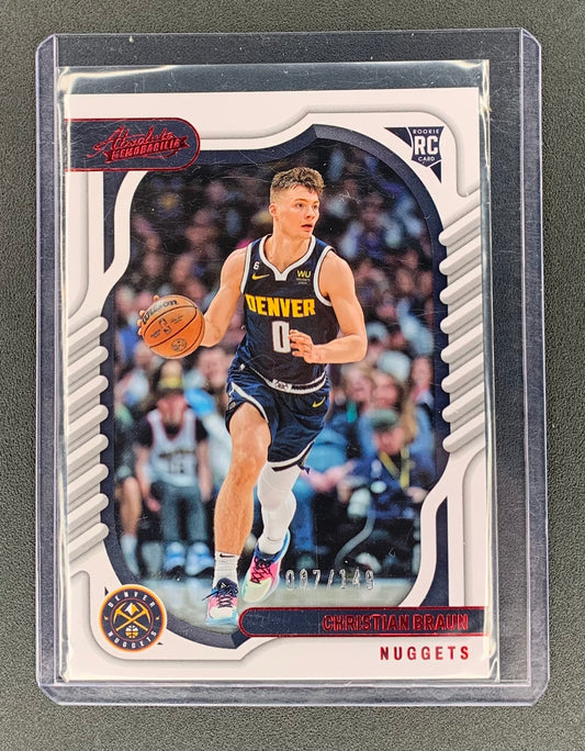 2022/23 Panini Chronicles Absolute #114 Christian Braun, Denver Nuggets Red 87/149