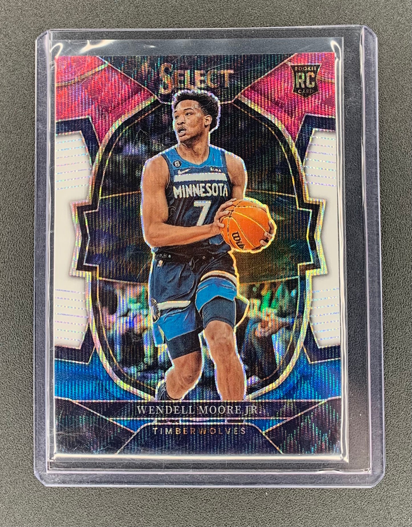 2022/23 Panini Select #73 Wendell More Jr Minnesota Wolves Concourse Tri-Colour Prizm