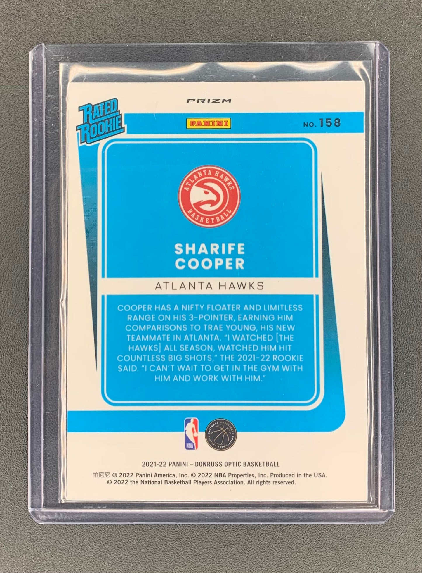 2021/22 Panini Donruss Optic #158 Sharife Cooper Holo Atlanta Hawks Silver Rated Rookie