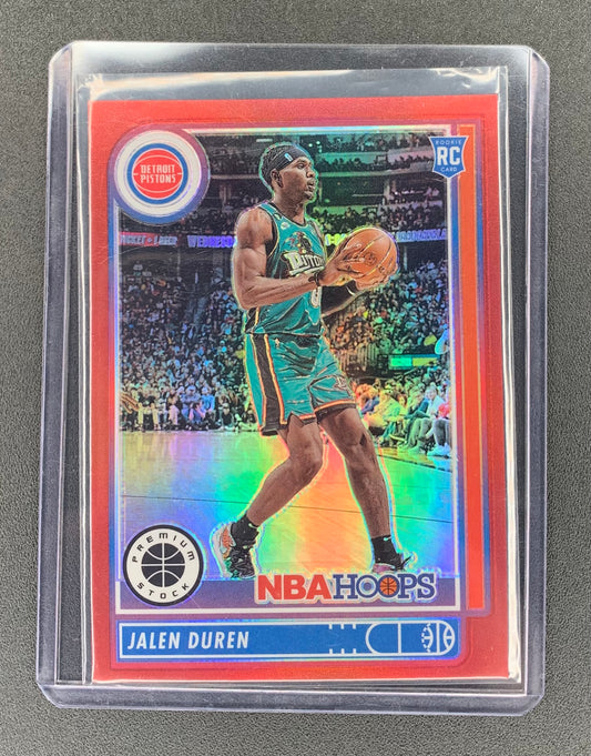 2022/23 Panini Chronicles #572 Jalen Duren, Detroit Pistons Hoops Premium Stock Red 122/149