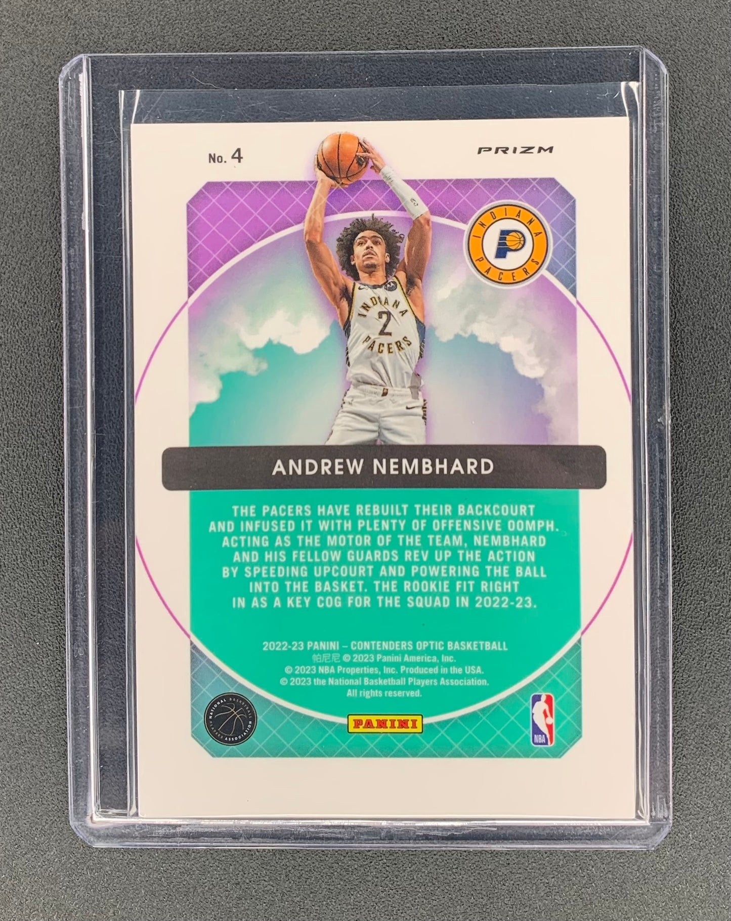 2022/23 Panini Contenders Optic #4 Andrew Nembhard, Indiana Pacers Hoop Dreams