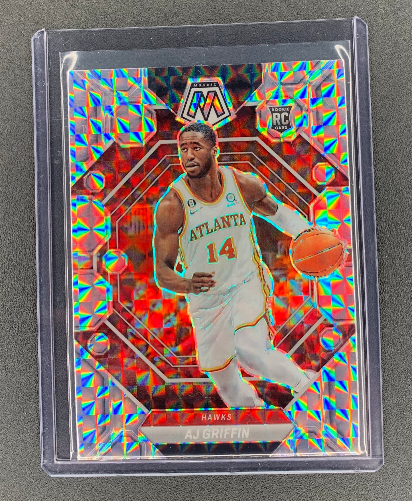 2022/23 Panini Mosaic #201 AJ Griffin, Atlanta Hawks Silver Prizm Mosaic RC