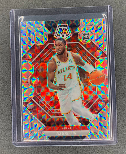 2022/23 Panini Mosaic #201 AJ Griffin, Atlanta Hawks Silver Prizm Mosaic RC