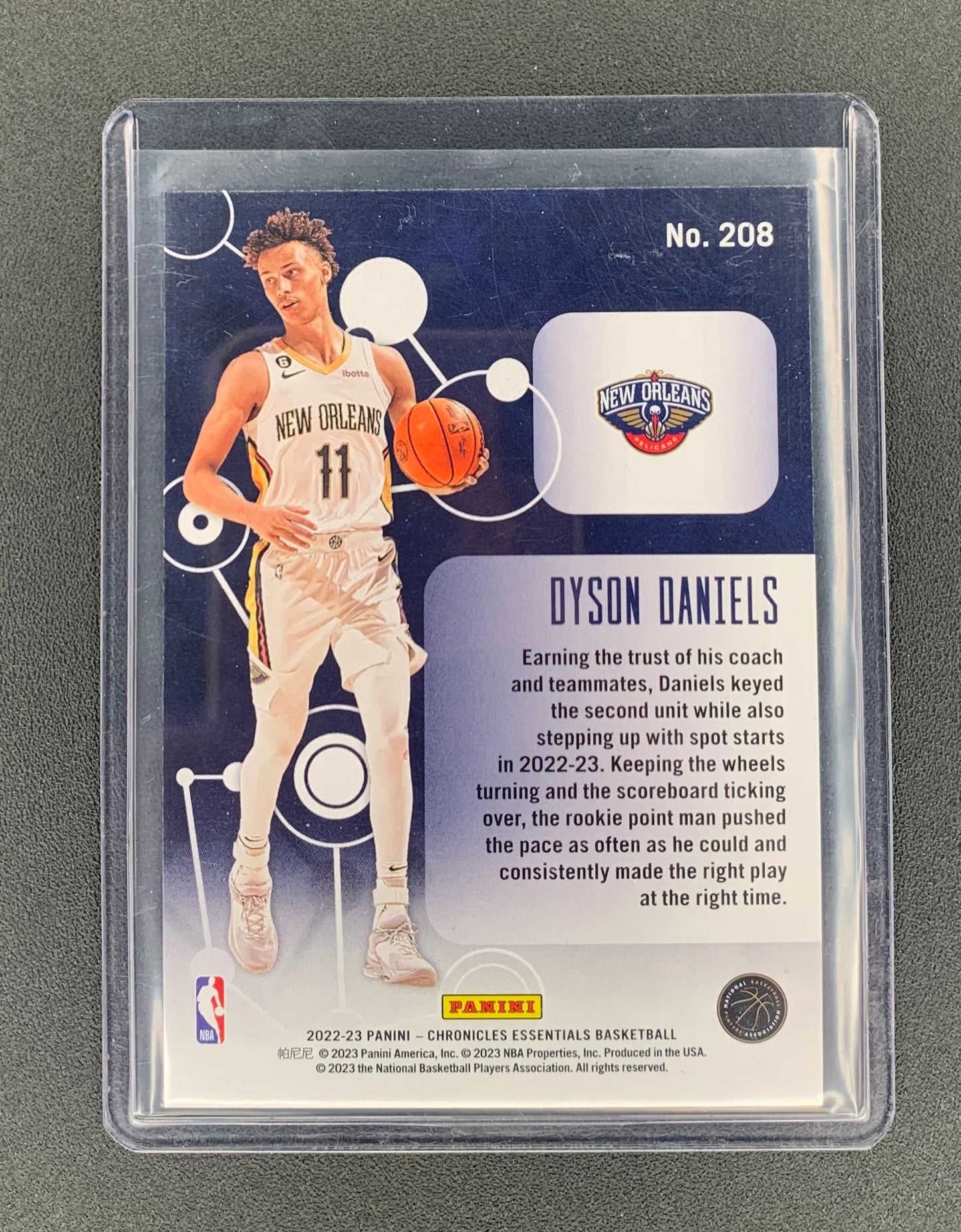 2022/23 Panini Chronicles #208 Dyson Daniels, New Orleans Pelicans Essentials Pink