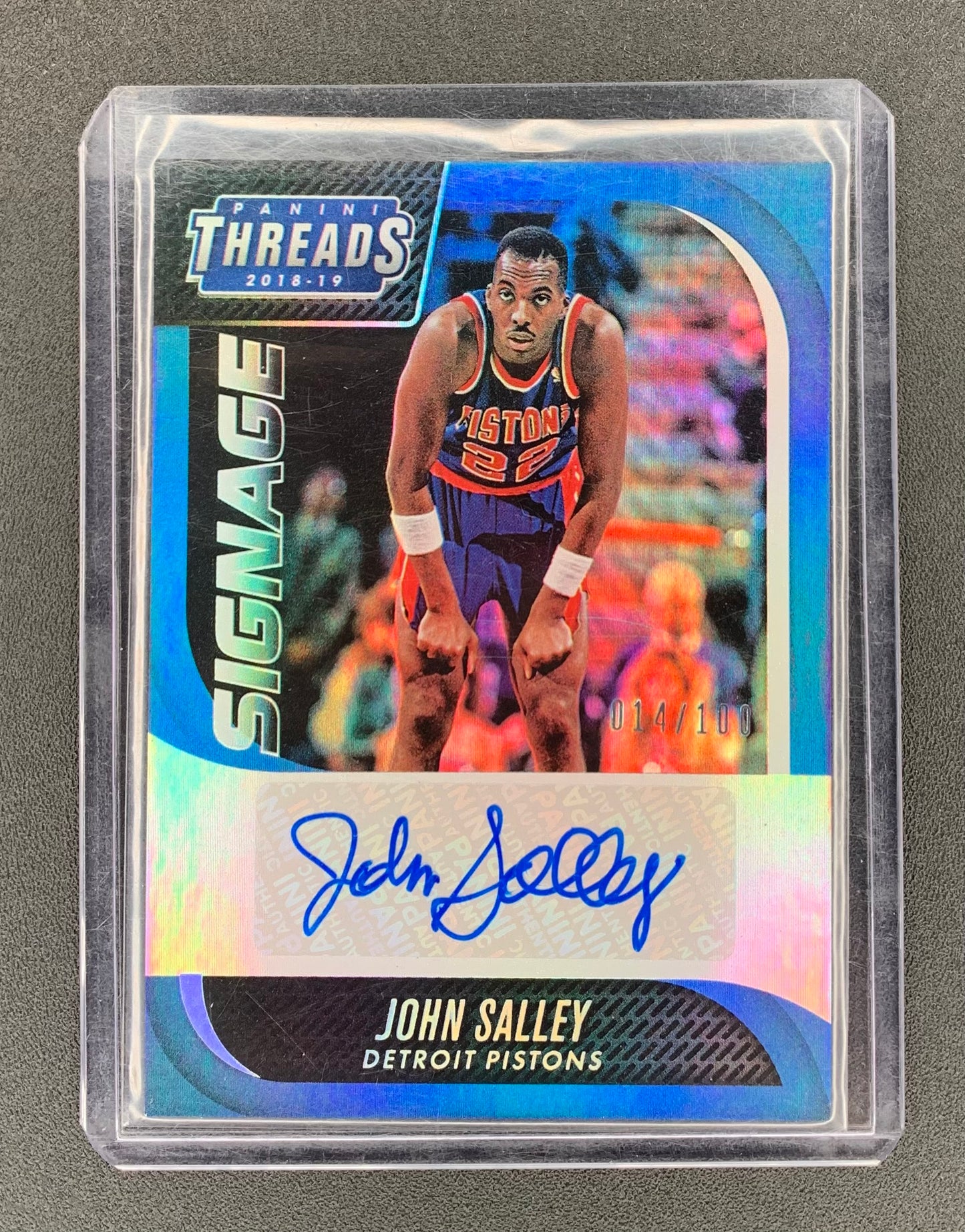 2018/19 Panini Threads #48 John Salley, Detroit Pistons Signage 014/100