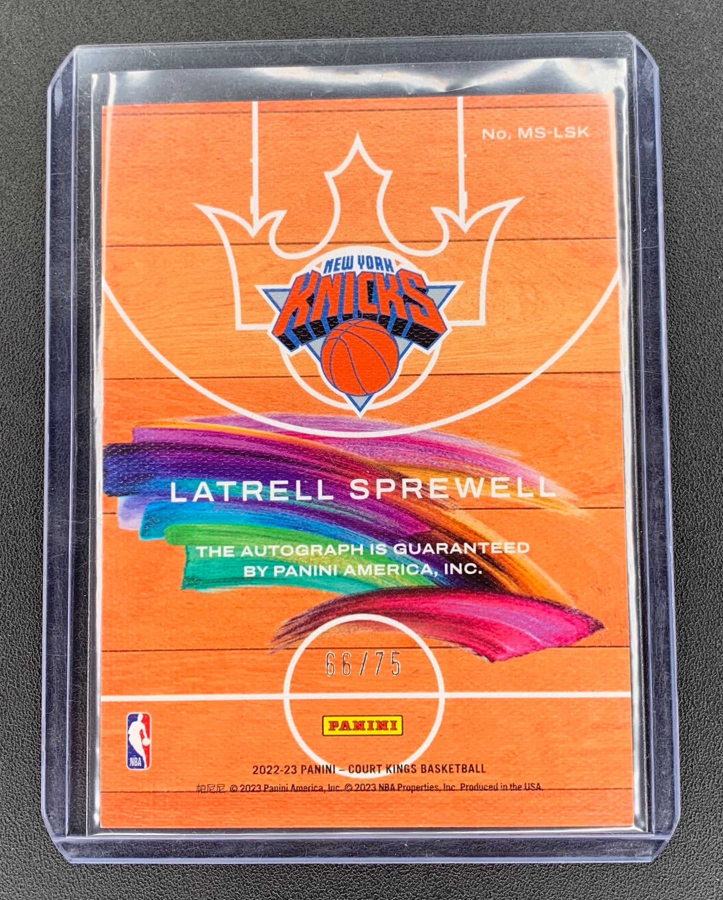 2022/23 Panini Court Kings #20 Latrell Sprewell, New York Knicks Masterstrokes 66/75