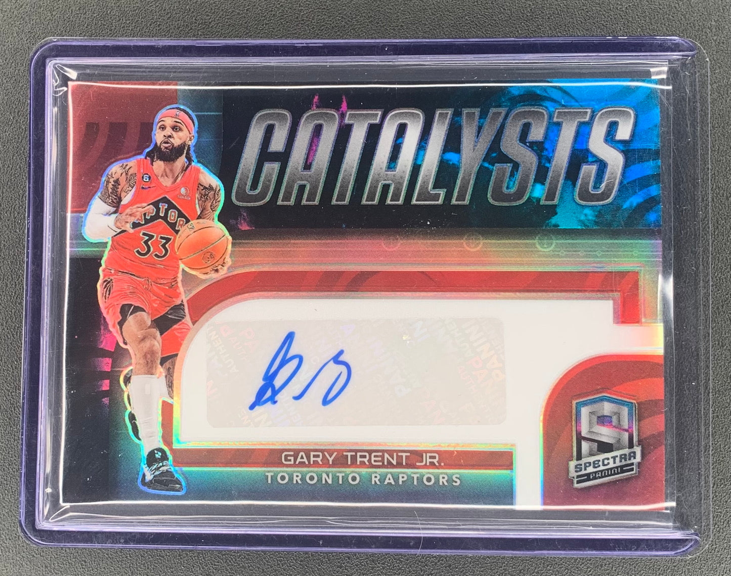 2022/23 Panini Spectra #19 Gary Trent Jr., Toronto Raptors Catalysts Signatures Nebula – 1/1