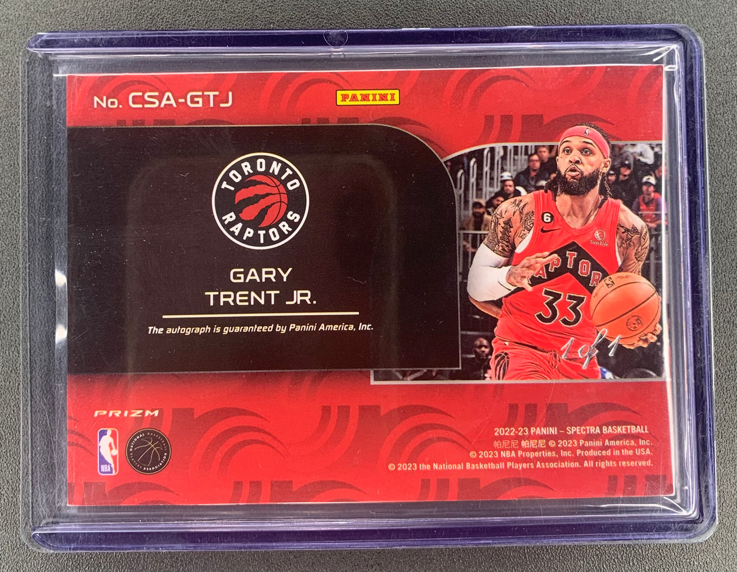 2022/23 Panini Spectra #19 Gary Trent Jr., Toronto Raptors Catalysts Signatures Nebula – 1/1